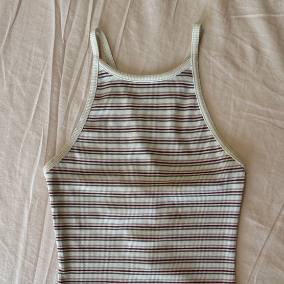 Abercrombie & Fitch Striped Ribbed Bodysuit in White and Multicolor Stripes - Picture 3 of 7
